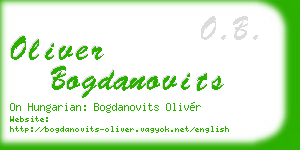 oliver bogdanovits business card